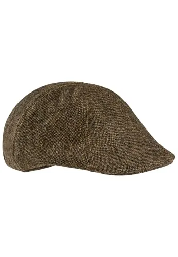 camel active Flat Cap aus Wollmix in Braun, Größe M - Stylische Flat Cap aus 50% Wolle und 50% Polyester, ideal für einen lässigen Look und optimalen Tragekomfort.