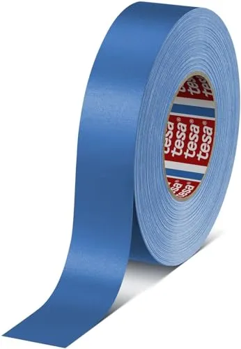 Tesa 04651-00517-00 Gewebeband 4651 Premium, Blau - Klebstoffe - Hochwertiges Gewebeband, 38 mm x 50 m, ideal für Reparaturen und Bastelprojekte mit starker Haftung und Wasserbeständigkeit.
