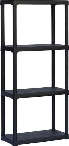 Mehrzweckregal mit 2 Regalboden aus Polypropylen, Mehrzweckregal für Innen oder Außen , 100% Italy, CM 60x30H133, Anthrazitfarbe