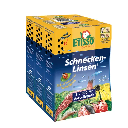 Etisso Schnecken-Linsen 3x300g = 900 g Nacktschnecken Schneckenkorn Gemüse