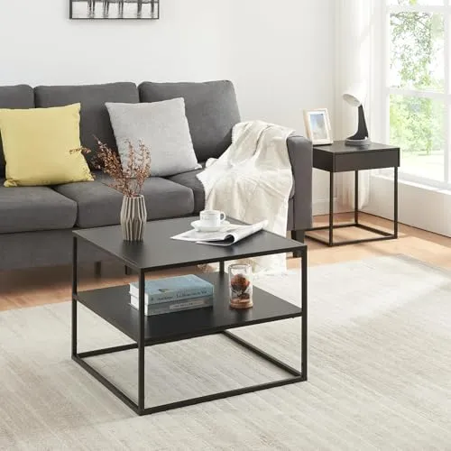 [en.casa] Couchtisch Solund – Stilvoller Beistelltisch mit Ablage - Beistelltische fürs Wohnzimmer, zeitloses Design und Stauraum für eine stilvolle Wohnatmosphäre.