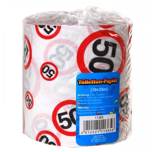 Toilettenpapier 50. Geburtstag 10 cm x 25 m Klopapier Scherzartikel