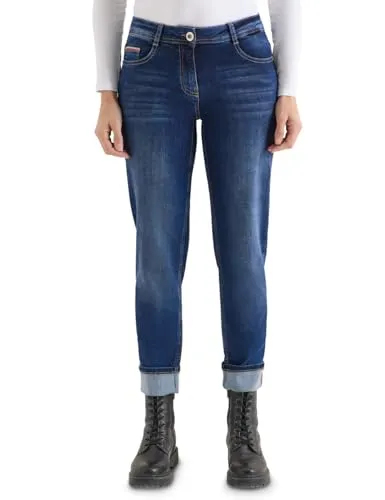 Cecil Straight Leg Jeans mid Blue Used - Modische Denim Hose im Casual Fit mit geraden Beinen. Ideal für lässige Outfits. Hoher Tragekomfort und vielseitig kombinierbar.