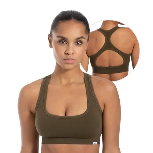 SMILODOX Sport BH Damen Louisa, Blickdicht Rutschfestes Sport Bra, Seamless Gerippter Stoff Crop Top, Shaped Fit ärmelloses Oberteil, Atmungsaktives Yoga Tank Top für Fitness, Gym & Alltag