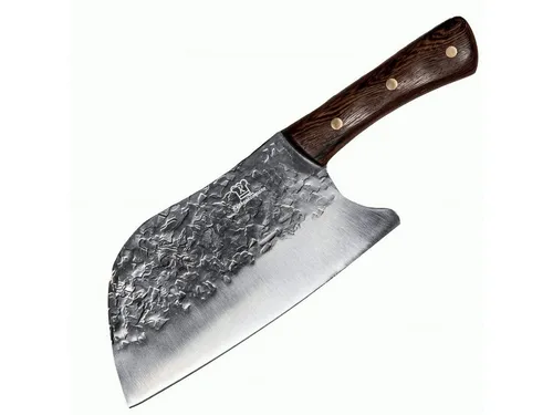 Küchenkompane Asiamesser Rustikales Hackmesser aus Edelstahl