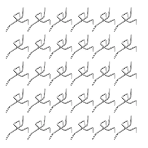 Doitool 50 Stück Dreifach-Haken Für Lochwand, 5Cm Lang, Silber, Eisen, Ideal Für Bad, Küche, Schrank, Werkzeugwand Und Supermarktregale