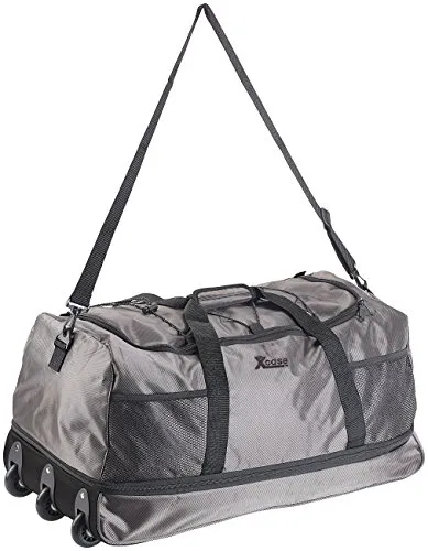 Xcase Reisetasche mit Rollen: Reisetasche mit Trolley-Funktion, faltbar, erweiterbar, 75-100 l (Segeltasche mit Rollen faltbar, Faltbare Tasche mit, Kleidertaschen Koffer)