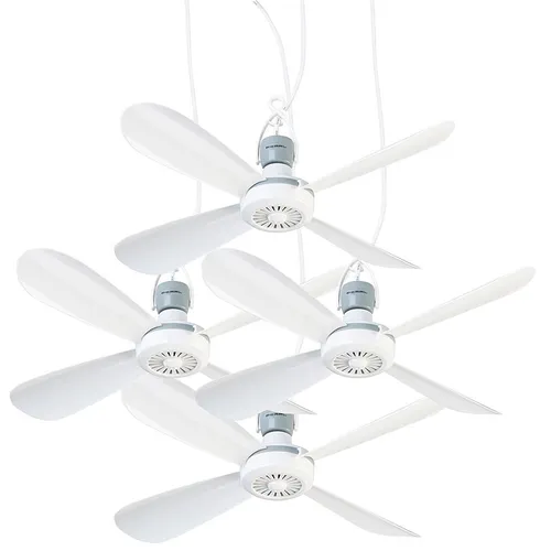 PEARL 4er-Set Mobiler Deckenventilator mit Aufhänger, 230V, Ein/Aus-Schalter