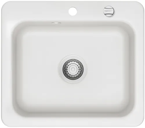 KeraDomo Spüle JUNA 57 in POLAR mit Excenterbedienung