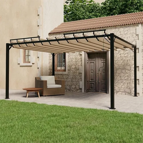 Pergola mit Lamellendach 3x4 m in Taupe – Elegante Überdachung für Garten und Terrasse