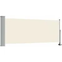 vidaXL Ausziehbare Seitenmarkise 100x300cm - Creme - Markisen - Stilvoller Sichtschutz, UV- und reißfestes Polyester, ideal für Terrasse oder Balkon, schützt vor Wind und Sonne.