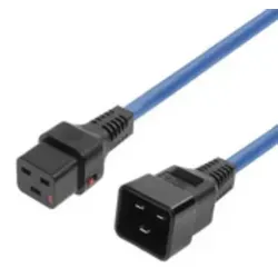 MicroConnect Powercord C19 IEC Lock - C20 blue 1.5m PC1356