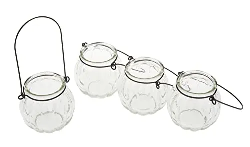 VBS Glas-Windlicht mit Bügel, 4 Stück