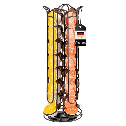 eluno Kapselspender für Dolce Gusto Kapseln, 360° drehbar - Kapselspender für bis zu 32 Dolce Gusto Kapseln, mit einfacher Entnahme und Schutzpad gegen Kratzer. Ideal für eine ansprechende und übersichtliche Aufbewahrung.