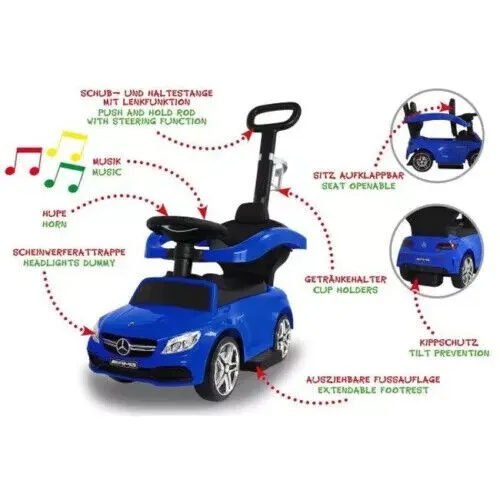 Rutscher Mercedes-Benz AMG 3in1 C 63 Jamara - Kinderfahrzeug für 1-2 Jahre, vielseitig einsetzbar als Rutscher, Schiebewagen und Lauflernhilfe für spielerisches Lernen.