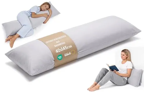 Totsy Baby Seitenschläferkissen 40 x 145 cm - Schwangerschaftskissen & Seitenschläferkissen, ergonomisches Design für optimale Unterstützung beim Schlafen und Entspannen, abnehmbarer Bezug für einfache Pflege.