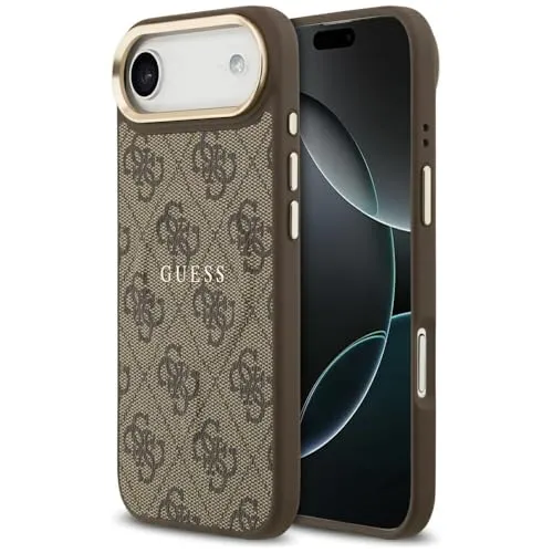 CG MOBILE Guess 4G PU Classic Logo kompatibel mit MagSafe Hülle für iPhone 17 Air (Braun)