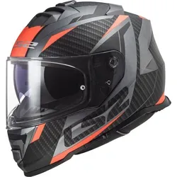 LS2 FF800 Storm II Racer Helm, grau-orange, Größe XS für Männer - Motorradhelm mit Schnellverschluss-Visier, kratzfest und UV-resistent. Atmungsaktives, waschbares Innenfutter sorgt für höchsten Komfort beim Fahren.