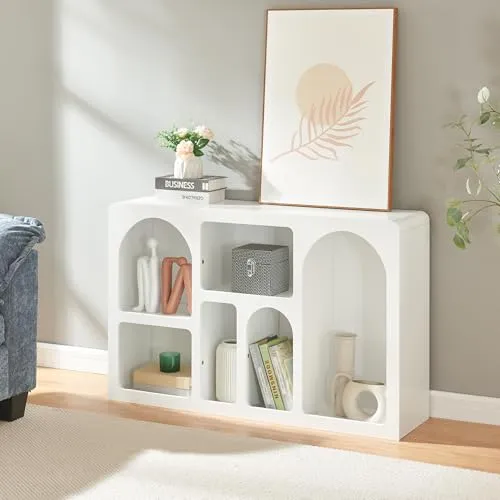 [en.casa] Sideboard Vågå - Vielseitiger Wohnzimmerschrank mit 6 offenen Fächern - Kommoden & Sideboards: Vielseitig als Sideboard oder Konsolentisch nutzbar, mit 6 offenen Ablagefächern für stilvolle Aufbewahrung und leichtem Aufbau.