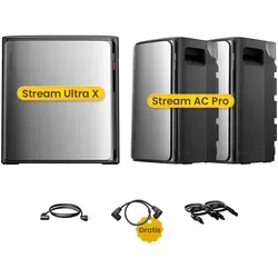 EcoFlow Stream Ultra X - All-in-One Speicher für Balkonkraftwerke - Powerstations mit bis zu 2 300 W AC-Ausgang und erweiterbarer Kapazität von 3,84 bis 23 kWh. Sparen Sie jährlich bis zu 1 993 € an Stromkosten und genießen Sie zuverlässige Energieversorgung.