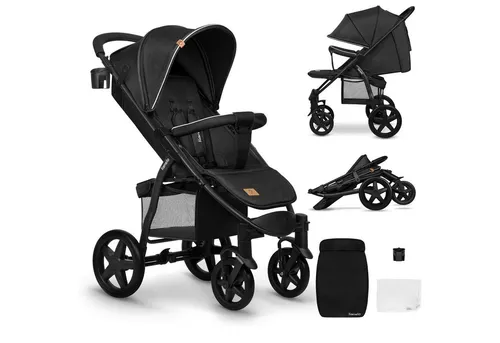 LIONELO Annet Plus Buggy bis 22 kg mit Liegefunktion - Buggys mit Liegefunktion für komfortable Fahrten. Inklusive umfangreichem Zubehör: Moskitonetz, Fußdecke und Getränkehalter für höchsten Komfort und Sicherheit.
