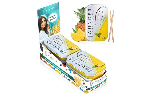 Wunder Zahnstocher Mundpflegecenter 6er Pack Ananas von Wunder Zahnstocher