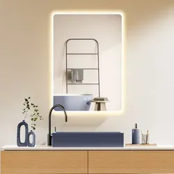 HOKO LED Badspiegel Kansas 50x70 cm mit Antibeschlag - Badezimmer Wandspiegel mit Antibeschlag-Funktion für klare Sicht auch bei hoher Luftfeuchtigkeit. Stufenlos wechselbares Licht von Warm- zu Kaltweiß, ideal für jedes Badezimmer.