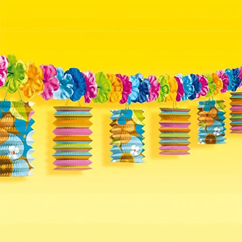 NET TOYS Girlande Totally Tiki 370 cm Hawaii Party Deko Karibik Dekoration Geburtstagsdeko Mottoparty