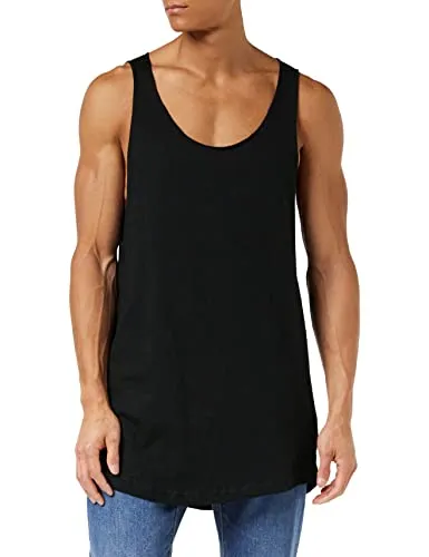 Urban Classics Herren Lang gevormde Open Rand Losse Sport Tank Top, Schwarz (Black 7), M EU