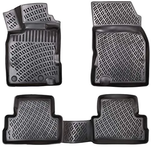 Design 3D Gummimatten Set für Renault KOLEOS II ab 2016 - Fußmatten mit extra hohem 5cm Rand für perfekten Rundumschutz vor Schmutz und Flüssigkeiten. Pflegeleicht und strapazierfähig aus hochwertigem TPE-Material.