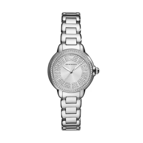 Emporio Armani Watch AR11632 - Elegante Damenuhr - Armbanduhren für Damen mit 32-mm-Gehäuse, stilvollem Edelstahlband und wasserdicht bis 50 m - perfekt für den Alltag und besondere Anlässe.