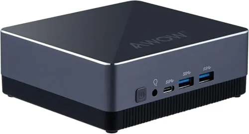 AWOW Mini-PC Intel Core i3 5005U, 8 GB DDR, 128 GB M.2 SSD, Windows 10 Pro, Mini-Desktop-Computer NYi3 mit 4K, Dualband-WLAN, Gigabit-Ethernet, Dual-HDMI, BT