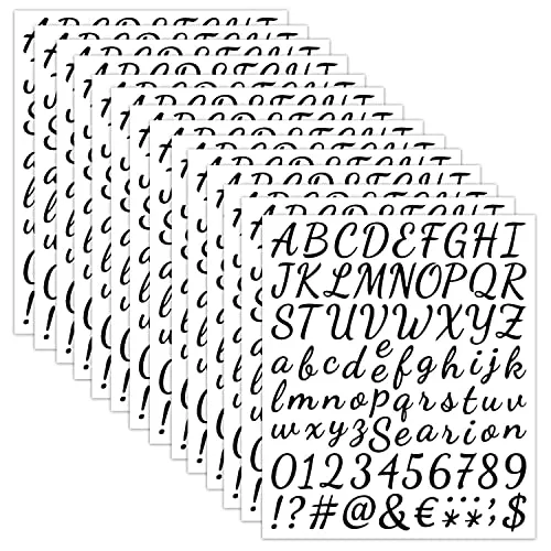 Stück 14 Blätter Selbstklebende Buchstaben Vinyl Klebebuchstaben Wetterfest Alphabet Aufkleber für DIY Scrapbook Grußkarte 1176
