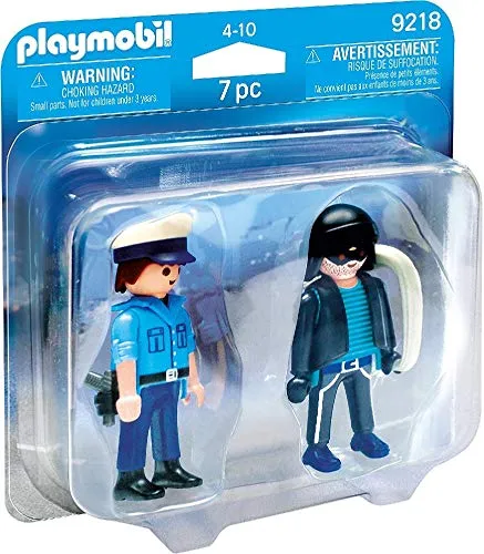 PLAYMOBIL 9218 Duo Pack Polizist und Langfinger - Erlebe Abenteuer mit dem PLAYMOBIL Duo Pack! Ideal für Kinderhände, robust und leicht zu reinigen. Tauche ein in die bunte Welt der Spielmöglichkeiten!