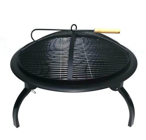Grillgourmet Feuerschale Ø 66 x 41,5 cm inkl. Feuerhaken - Feuerschalen für gemütliche Abende im Freien, mit praktischem Feuerhaken für sicheres Nachlegen von Brennmaterial.