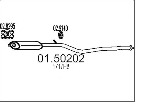 MTS Mittelschalldämpfer PEUGEOT 01.50202 1717H8 MSD - Auto & Motorrad - Hochwertiger Mittelschalldämpfer für PEUGEOT, optimiert für Euro 4 Abgasnorm und langlebige Leistung bis 10/2005.