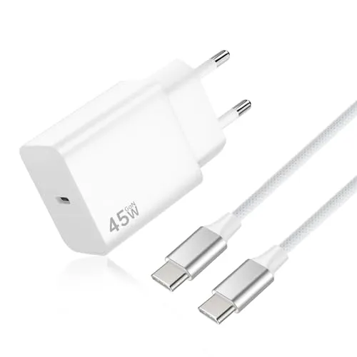 45W USB C Ladegerät für Samsung Galaxy S25/S24/S23 und iPhone 17 Pro - Netzteile für Handys, superschnelles Laden mit 45W Leistung, ideal für Samsung und iPhone, lädt bis zu 70% in nur 30 Minuten!