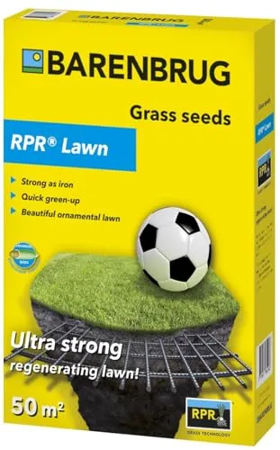 Barenbrug RPR Lawn - Rasensamen für Hausrasen 1kg - Hochwertige Rasensamenmischung für strapazierfähigen Hausrasen. Schnelle Etablierung, hohe Widerstandsfähigkeit und Selbstheilung für intensiv genutzte Flächen. Ideal für Gärten und Spielplätze.
