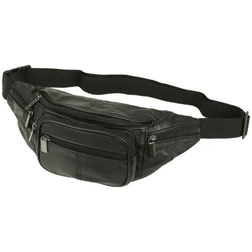 Gürteltasche Bauchtasche Hüfttasche Schwarz Echt Leder Bag Umhängetasche Gurt