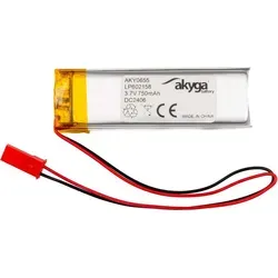 Li-Po Akku LP602158 Akyga AKY0655 3.7V / 750mAh PCM JST 2-Pin Stecker 150mm - Silber