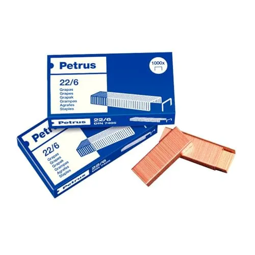 Petrus 55781 – Pack 1000 Heftklammern 22/6, 6 mm