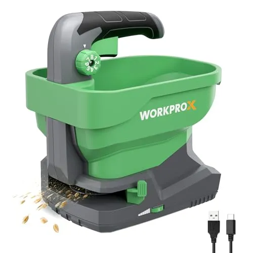 WORKPRO Akku Düngerstreuer 7,2V – Handstreuer für Rasendünger