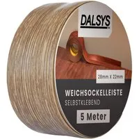 Dalsys Weichsockelleiste selbstklebend Dunkle Eiche 5m - Sockelleisten für einen sauberen Abschluss in Wohnbereich, Küche und Bad. Dank selbstklebender Technologie einfach und zeitsparend zu montieren.