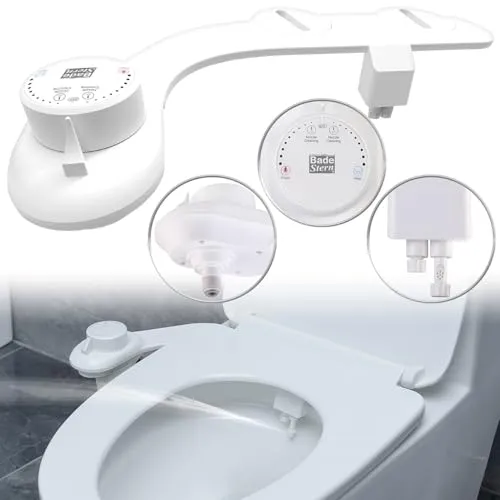 Produktbild BadeStern Dusch WC Bidet Toilette: Bidet-Toilettenaufsatz mit 2 Düsen, Ausfahrautomatik, selbstreinigend (Dusch WC Aufsatz Toilette, Einsätze für, Duschkopf)