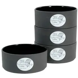 CreaTable 21664 Serie Futuro, 4-teiliges Geschirrset - Schüsselset aus Steinzeug, 90% Recyclingmaterial, spülmaschinen- und mikrowellengeeignet, mit glänzender Glasur für einen eleganten Look.