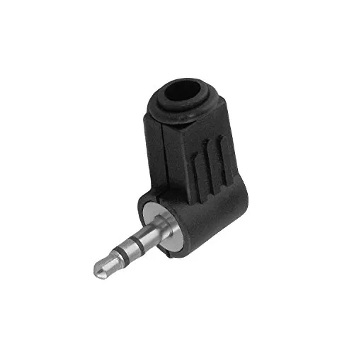 Produktbild BestPlug 3,5mm Stereo Audio Klinke-Stecker 90° abgewinkelt Aux in Out Lötversion, Schwarz