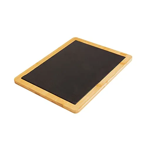 Westmark Servierbrett/Bambus- und Naturschieferplatte zum Anrichten, rechteckig, Fläche: 32 x 25 cm, Bambus/Schiefer, Tapas + Friends, Hellbraun/Anthrazit, 694422E1