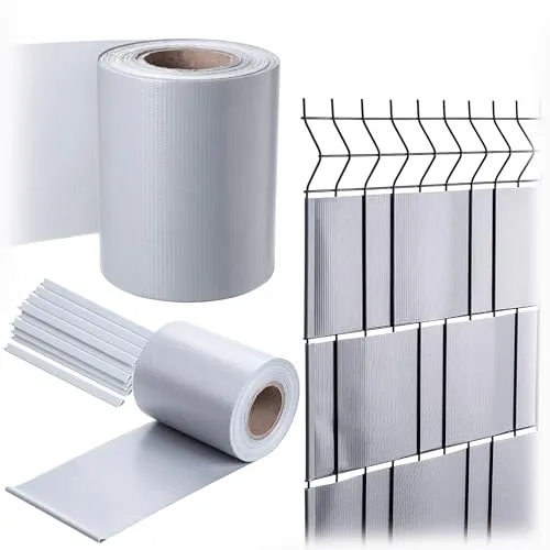 KADAX PVC Sichtschutzstreifen 35 m x 19 cm, Grau für Doppelstabmatten Zaun