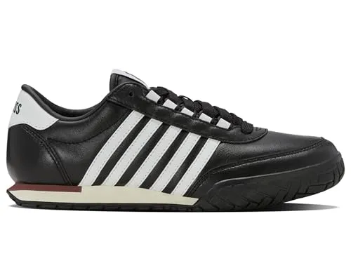 K-Swiss Vintage Trainer LTH - Herren Sneakers Schwarz EU 44 - Sneaker für Herren im 70er-Jahre Retro-Design mit hochwertigem Leder-Obermaterial und bequemer EVA-Dämpfung. Ideal für Alltag und Freizeit.