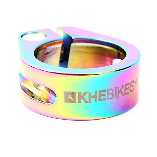KHEbikes BMX Sattelklemme 28,6mm 7005 Aluminium OIL SLICK 28g Laserlogo